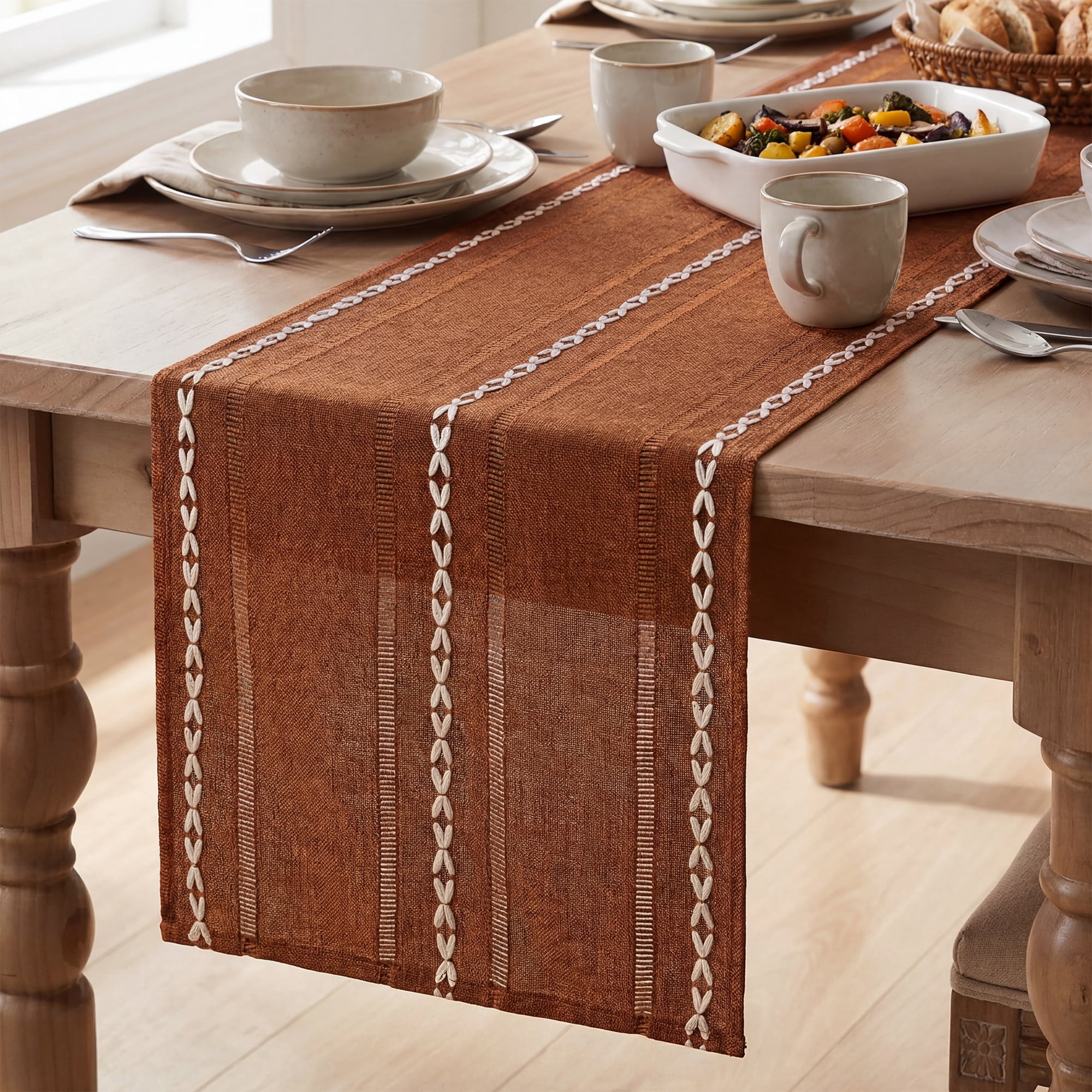Caramel Linen Table Runner