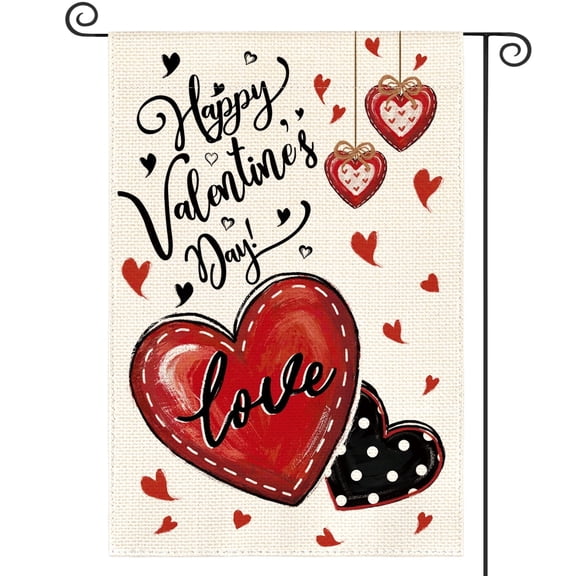 Sm:)e Love Hearts Valentines Day Garden Flag 12x18 Inch