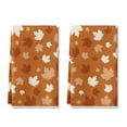 thumbnail image 1 of Sm:)e Maple Leaves Orange Fall Kitchen Dish Towels Set of 2, Soft & Absorbent Washcloth 18x26 Inch, 1 of 7