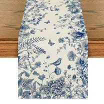 Sm:)e Monochrome Sketch Birds Flowers Spring Table Runner 13x72 Inch