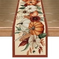 thumbnail image 1 of Sm:)e Orange Pumpkin Fall Table Runner 13x72 Inch,Fruitful Autumn Harvest Kitchen Dining Home Party Decorations, 1 of 7