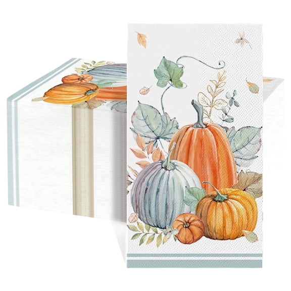 Sm:)e Orange Pumpkin Fall Thanksgiving Paper Napkin 100PC