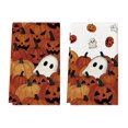 thumbnail image 1 of Sm:)e Orange Pumpkin Spooky Halloween Kitchen Towels Dish Towels Set of 2, 18x26 Inch, Seasonal Holiday Hand Towels for Kitchen and Dining Table, 1 of 6