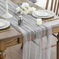 thumbnail image 1 of Sm:)e Pearl Grey Gauze Table Runner 120 Inch 10FT, Table Decor for Wedding Anniversary Birthday Outdoor Home Party Table, 1 of 7