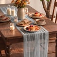 thumbnail image 1 of Sm:)e Pearl Grey Gauze Table Runner 120 Inch 10FT, Table Decor for Wedding Anniversary Birthday Outdoor Home Party Table, 1 of 6
