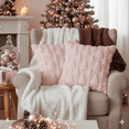 thumbnail image 1 of Sm:)e Pink Christmas Tree Soft Plush Faux Fur Pillow Covers 18x18 Inch Set of 2 Outdoor Sofa Holiday Festivals Winter Home Decor, 1 of 7