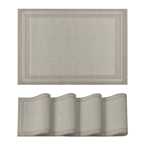 Sm:)e Placemats Set of 4 - Heat Resistant Non-Slip Place mats for Dining Table,Heat and Stain Resistant Indoor/Outdoor Place mats, Washable Durable PVC Table Mats