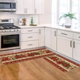 thumbnail image 1 of Sm:)e Poinsettia Christmas Kitchen Rugs and Mats, 17x29Inch and 17x47 Inch, Non Slip Linen Mat Inside Washable for Porch Patio Hallway, 1 of 7
