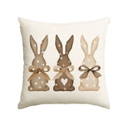 Sme Polka Dot Love Heart Bunny Easter Throw Pillow Cover, 18 x 18 Inch Bow Rabbit Cushion Case Decoration for Sofa Couch