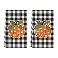thumbnail image 1 of Sm:)e Polka Dot Pumpkin Stripes Fall Kitchen Dish Towels 18x26 Inch Set of 2, 1 of 6