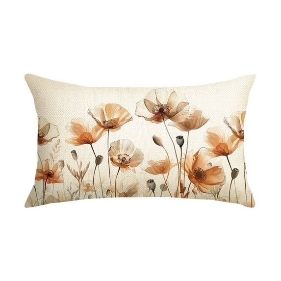 Sm:)e Poppy Flowers 12 x 20 Inch Farmhouse Pillow Cover