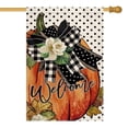 thumbnail image 1 of Sm:)e Pumpkin Fall Polka Dot House Flag 28 x 40 Inch Double Sided, Orange, 1 of 6