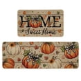 thumbnail image 1 of Sm:)e Pumpkin Maple Leaf Sweet Home Linen Fall Kitchen Rugs and Mats, 17x29Inch and 17x47 Inch, Non Slip Mat for Porch Patio Hallway, 1 of 6