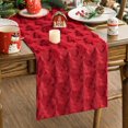 thumbnail image 1 of Sm:)e Red Tree Christmas Table Runner 13x60 Inch, Soft Plush Faux Fur Mantel Kitchen Dining Table Decor, Winter Xmas Party, 1 of 2