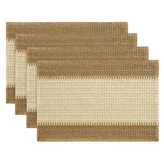 Sm:)e Rustic Farmhouse Burlap Brown Paper Braided Placemats Set of 4,12x18 Inch, Seasonal Woven Decoration for Kitchen Dining, Home & Party Use
