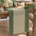 thumbnail image 1 of Sm:)e Rustic Farmhouse Dark Green Paper Braided Table Runner 12x36 Inch, Seasonal Christmas Woven Decoration for Kitchen Dining, Home & Party Use, 1 of 6