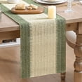 thumbnail image 1 of Sm:)e Rustic Farmhouse Dark Green Paper Braided Table Runner 12x36 Inch, Seasonal Christmas Woven Decoration for Kitchen Dining, Home & Party Use, 1 of 6