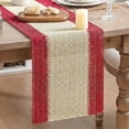 thumbnail image 1 of Sm:)e Rustic Farmhouse Red Paper Braided Table Runner 12x72 Inch, Seasonal Christmas Woven Decoration for Kitchen Dining, Home & Party Use, 1 of 6