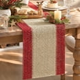 thumbnail image 1 of Sm:)e Rustic Farmhouse Red Paper Braided Table Runner 12x72 Inch, Seasonal Christmas Woven Decoration for Kitchen Dining, Home & Party Use, 1 of 6
