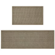 Sm:)e 17x29 and 17x47 Inch Chenille Kitchen Rugs - Washable Non-Slip Rubber Backing Absorbent Runner Durable Floor Mat for Kitchen, Brown