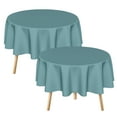 thumbnail image 1 of Sm:)e Set of 2 Stain and Wrinkle Resistant Fitable Aqua Table Cloth 60 Inch Round, Reusable and Washable Polyester Fabric Table Covers for Party, Wedding and Banquet Decoration 4ft Table, 1 of 8