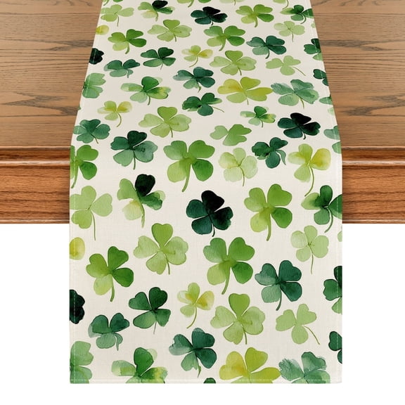 Sm:)e Shamrock St. Patrick's Day Table Runner 13 x 72 Inch