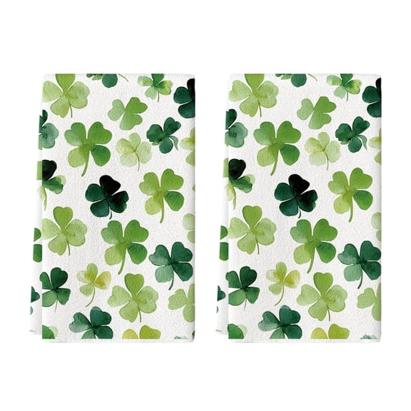 Sm:)e Shamrocks St. Patrick's Day Kitchen Towels Dish Towels, 18x26 Inch Seasonal Hand Towels Set of 2