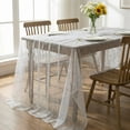 thumbnail image 1 of Sm:)e Silk Gold Foil Gauze Tablecloth Silver 60x84 Inch - Glitter Metallic Sheer Table Cover for Dining, Wedding, Party, and Events - Durable & Stylish Home Decor, 1 of 7