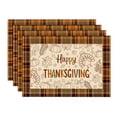 thumbnail image 1 of Sm:)e Simple Cartoon Pattern&nbsp;Turkey&nbsp;Maple&nbsp;Leaf&nbsp;Pumpkin&nbsp;Plaid Print Thanksgiving Placemats 12x18 Inch Set of 4, Fall Kitchen & Dining Table Decor, 1 of 7