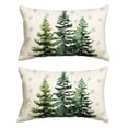 thumbnail image 1 of Sm:)e Snowflake Christmas Tree Winter Throw Pillow Cover 12x20 Inch Set of 2, Beige, 1 of 8