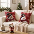 thumbnail image 1 of Sm:)e Snowman Red Winter Christmas Throw Pillow Cover 18x18 Inch Set of 2, 1 of 7