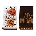 thumbnail image 1 of Sm:)e Spider Web Jack-O'-Lantern Pumpkin Happly Halloween Kitchen Dish Towels 18x26 Inch Set of 2, 1 of 6
