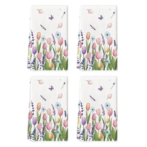 Sm:)e Sping Flowers Kitchen Towels Set of 4, 18x26 Inch