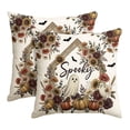 thumbnail image 1 of Sm:)e Spooky Ghost Pumpkin Bat Halloween Pillow Covers 18x18 Inch Set of 2, Cushion Covers for Sofa Home Decor, 1 of 6
