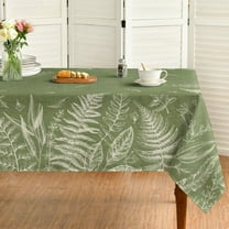 Sm:)e Plant Leaves Tablecloth 60x84 Inch, Green, Wild Fern Washable Table Cover for Party Picnic Dinner Decor
