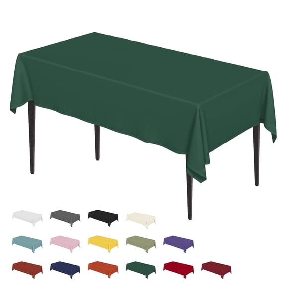 Sm:)e Stain and Wrinkle Resistant Fitable Hunter Green Table Cloth Rectangle 52x70 Inch, Reusable and Washable Polyester Fabric Table Covers for Party, Wedding and Banquet Decoration 4ft Table