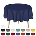 thumbnail image 1 of Sm:)e Stain and Wrinkle Resistant Fitable Navy Blue Table Cloth 60 Inch Round, Reusable and Washable Polyester Fabric Table Covers for Party, Wedding and Banquet Decoration 4ft Table, 1 of 8