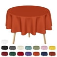 thumbnail image 1 of Sm:)e Stain and Wrinkle Resistant Fitable Orange Table Cloth 60 Inch Round, Reusable and Washable Polyester Fabric Table Covers for Party, Wedding and Banquet Decoration 4ft Table, 1 of 8