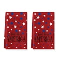 thumbnail image 1 of Sm:)e Star God Bless America 4th of July Kitchen Dish Towels Set of 2 18x26 Inch, Red, Soft & Absorbent Patriotic Independence Day Washcloth, 1 of 7