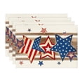 thumbnail image 1 of Sm:)e Stars 4th of July Placemats Set of 4, Wooden Patriotic Decor Durable and Stylish Independence Day Party and Family Gathering Supply 12 x 18 Inch, 1 of 7