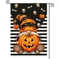 thumbnail image 1 of Sm:)e Stripe Pumpkin Skeleton Halloween Garden Flag 12 x 18 Inch, Double-Sided Printing, Outdoor Welcome Decor for Yards, 1 of 8