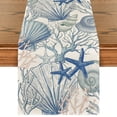 thumbnail image 1 of Sm:)e Summer Table Runner 13x72 Inch Blue Summer Beach Nautical Table Runners Modern Kitchen Dining Table Decorations Table Dresser for Home Holiday, 1 of 6