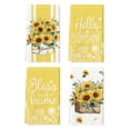 thumbnail image 1 of Sm:)e Sunflower Summer Kitchen Dish Towels 18x26 Inch Set of 4, Yellow, 1 of 7