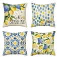 thumbnail image 1 of Sm:)e Sunshine Lemon Pillow Cover Set of 4 - 18x18 Inch Polyester Summer Decorative Cushions, 1 of 6