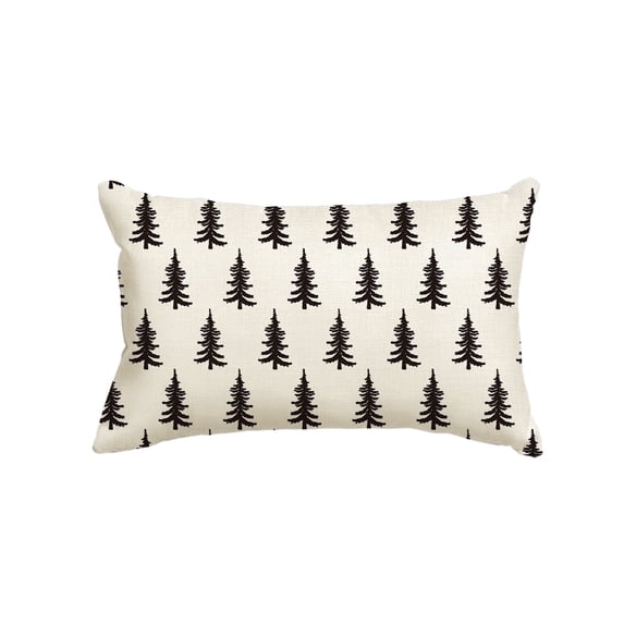 Sm:)e Tree Christmas Throw Pillow Cover 12 x 20 inch Beige, Winter Holiday Decor for Sofa