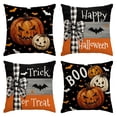 thumbnail image 1 of Sm:)e Trick or Treat Bat Pumpkin Happy Halloween Pillow Covers 18x18 Inch Set of 2, Cushion Covers for Sofa Home Decor, 1 of 8