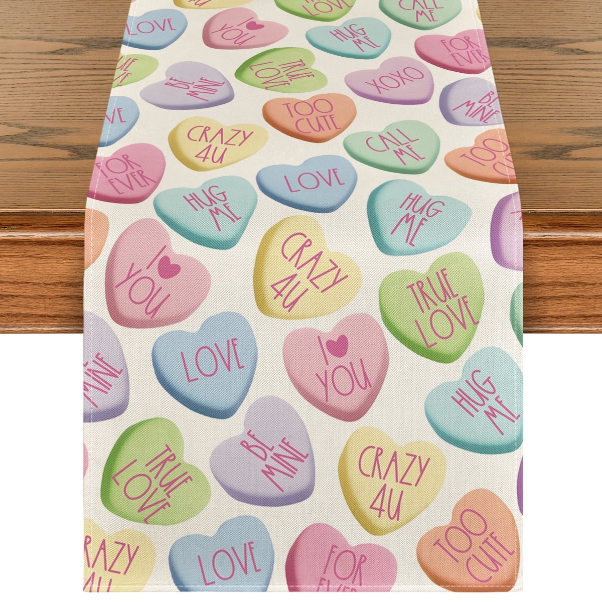 Sm:)e Ture Love Heart Valentine's Day Table Runner 13x72 Inch - Walmart.com