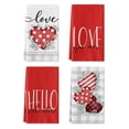 thumbnail image 1 of Sm:)e Valentine's Day Kitchen Dish Towels, 18x26 Inch, Set of 4, Hello Love Eucalyptus Hearts, 1 of 6