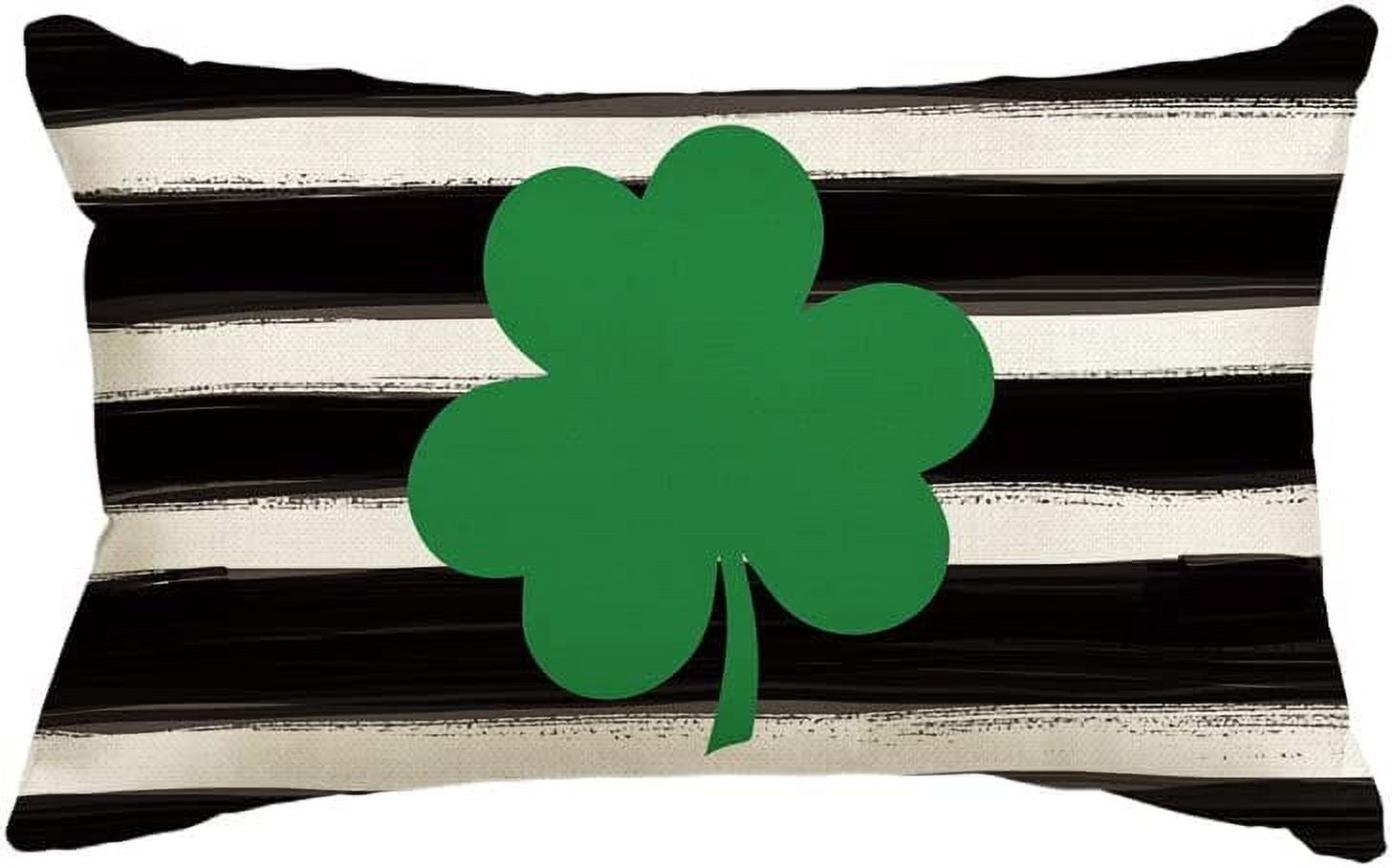Sm)e Watercolor Stripes Shamrock Throw Pillow Cover 12 x 20 Inch St