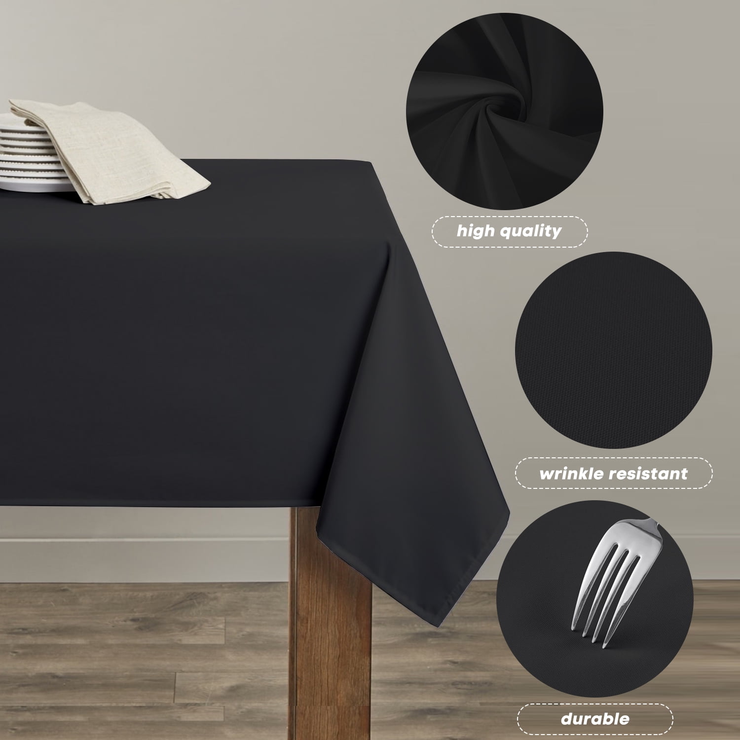 Sm:)e Waterproof and Wrinkle Resistant Fabric Dining Tablecloth 60 x120 ...